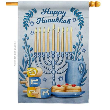 ANGELENO HERITAGE 28 x 40 in. Happy Hanukkah House Flag with Winter Double-Sided Vertical Flags  Banner Garden AN579038